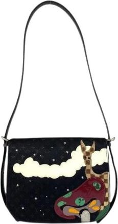 Louis Vuitton Pre-owned Shoulder Bags, female, Black, Size: ONE SIZE Pre-owned Satin Shoulder Bag