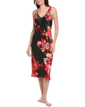 Natori Empress Print Satin Gown