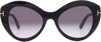 Tom Ford Guinevere Smoke Gradient Butterfly Ladies Sunglasses FT1084 01B 52