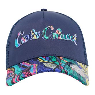 Carlo Colucci Trucker Cap - Knit Pixel - unisex - Petten - Blauw - ONE Size - Leer - Accessoires