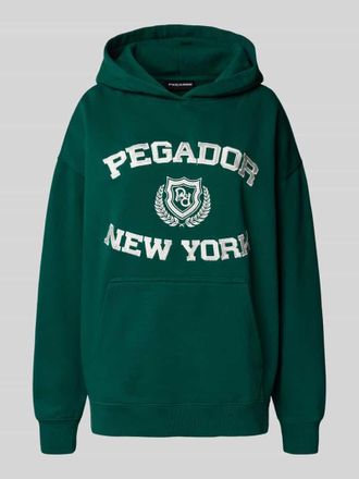Pegador Oversized Hoodie mit Logo-Stitching Modell Frieda in Dunkelgruen, Gr&ouml;&szlig;e XL