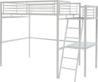 Vente-Unique Vente-unique - Letto a soppalco con piano scrivania 140 x 190 cm Bianco - casual ii