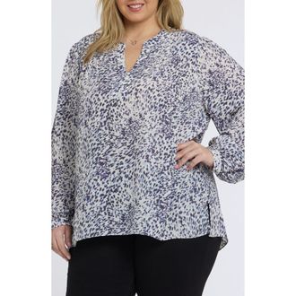 NYDJ Trinity Long Sleeve Top in Desiree Dots at Nordstrom, Size 1X