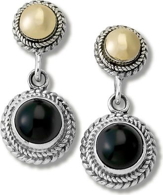 Samuel B. Round Stone Drop Earrings in Black at Nordstrom Rack