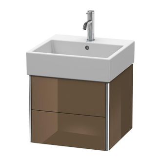 Duravit Duravit Xsquare Mueble De Pared 48,4x 46,0 Cm, 2 Cajones, Para Lavabo Vero Air 235050, Color (frente/cuerpo): Marr&oacute;n Oliva Laca Alto Brillo - Xs419206
