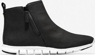 Cole Haan Womens Zerogrand Waterproof Ankle Boots Booties In Black Nubuck/white