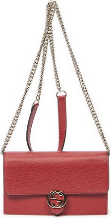 Gucci Pre-owned Womens Interlocking G Wallet On Chain Shoulder bag - Red - One Size