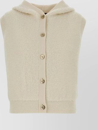 Gucci stretch wool blend sleeveless hooded vest