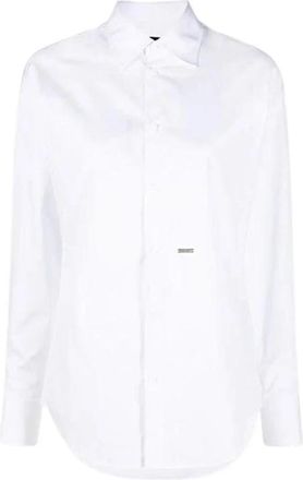 Dsquared2 Stretch Katoenen Overhemd - Dames - Overhemden - Wit - S - Katoen - Overhemden