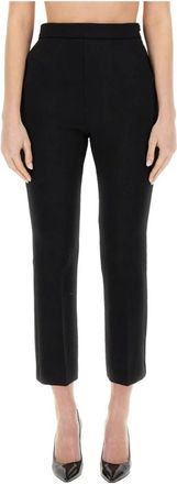 Max Mara Cropped Broeken - Dames - Vrijetijds broeken - Zwart - S - Wol - Broeken