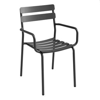 Oviala Silla de jard&iacute;n de aluminio negro
