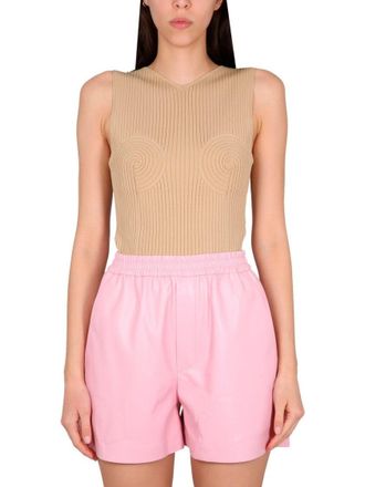 Nanushka Sleeveless V-Neck Ribbed Top