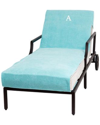 Linum Home Textiles Monogrammed Aqua Chaise Lounge Cover, (A-Z)