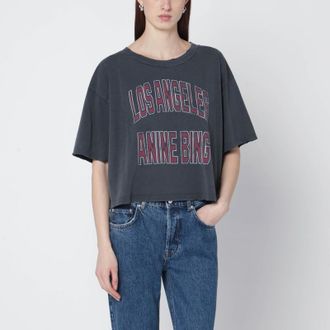 Anine Bing Black washed cropped Johnny T-shirt