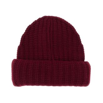 Lisa Yang Chunky Ribbed Cashmere Beanie - Dames - Hoeden - Rood - S - Kasjmier - Accessoires