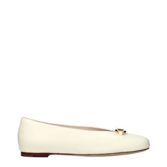 Valentino Garavani Damens Ballerinas Beige/Elfenbein Leder