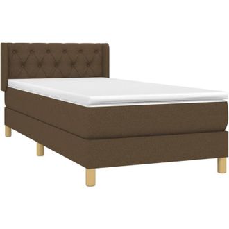 vidaXL Cama Box Spring Con Colch&oacute;n Tela Marr&oacute;n Oscuro 80x200 Cm Vidaxl