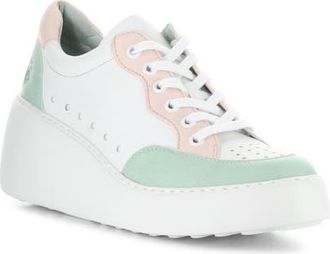 FLY London Derk Platform Wedge Sneaker in Mint Multi at Nordstrom, Size 10-10.5Us