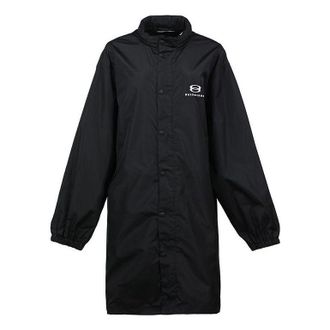 Balenciaga Logo Intarsia Raincoat Black 681449TLO061000