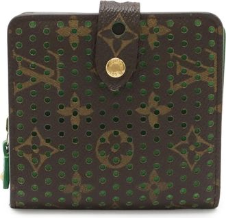 Louis Vuitton Green Monogram Vert Monogram Perforated Wallet (Bi-Fold) (Pre-Owned)