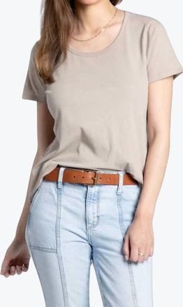 Thread & Supply Classic Scoop Neck Tee In Tan