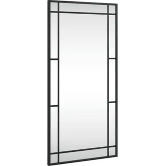 vidaXL Espejo de pared rectangular de hierro negro 40x80 cm Vidaxl