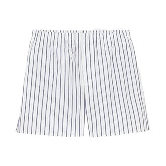 Ami Korte Broeken, Dames, Wit, S, Katoen, Striped Elastic-Waist Shorts