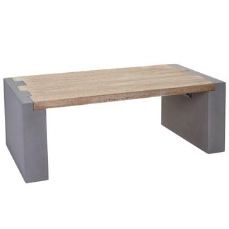 Hhg Mesa De Centro Hhg 905, Mesa De Sal&oacute;n, Aspecto Hormig&oacute;n Madera De Abeto Maciza R&uacute;stica Certificado Mvg 46x122x60cm