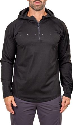 Maceoo Performance Athletic Quarter Zip Hoodie in Black at Nordstrom, Size Xx-Large