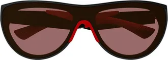 Bottega Veneta BV1234S004 Shield Full Rim Sunglasses - Black