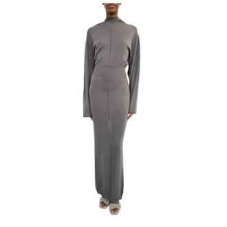 Rick Owens Dames, Jurken, Grijs, Maat: S Wol