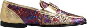 Dolce & Gabbana Multicolor Jacquard Gold DG Logo Loafer Mens Shoes