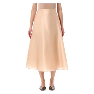 Alberta Ferretti Alberta Ferretti, Midi Skirts, female, Pink, Size: XS Silk Organza Circle Skirt
