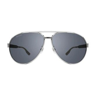 Gucci GG1513S003 Aviator Full Rim with Mirror Lens Sunglasses - Silver