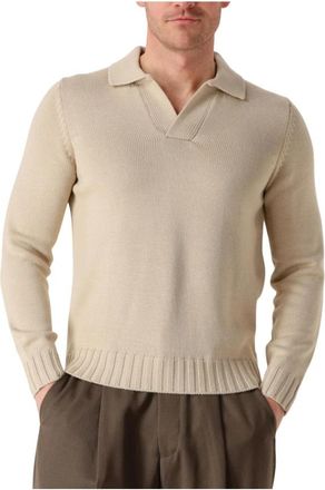 FILIPPO DE LAURENTIIS Polo Skipper ML Merino - Heren - Polos - Beige - M - Wol - Tops