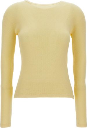 Lisa Yang Fitted Ribbed Long-Sleeve T-Shirt With Crewneck Design