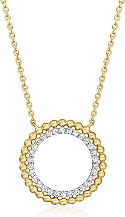 Ross-Simons Diamond Beaded Eternity Circle Necklace in 18kt Gold Over Sterling