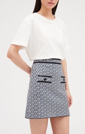 Claudie Pierlot Jupe courte maille monogramme CP