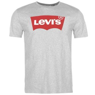 Levi's Heren Batwing Logo T-Shirt (Grijs/Rood)