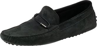 Tod's Tods Black Suede Braided Bit Loafers