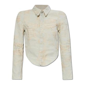 Diesel Denim overhemd - Dames - Spijkeroverhemden - Grijs - XS - Denim - Overhemden