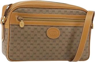 Gucci Pre-owned Cross Body Bags, female, Beige, Size: ONE SIZE Pre-owned Vintage Canvas Cross Body Bag