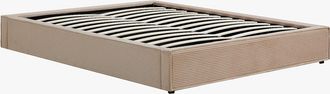 Vente-Unique Rete Contenitore 160 X 200 Cm In Velluto A Coste Beige - Kareso Di Ysm&eacute;e