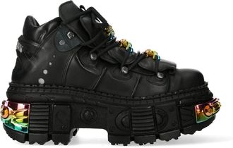 New Rock Platform Leather Ankle Boots-WALL106-S23