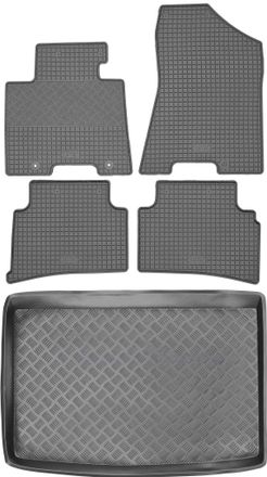 OEM Juego De Alfombrillas De Goma Para Coche Y Alfombrilla Para Maletero Para Kia Sportage Iv Suv (2015-2018)