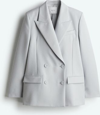 H&M Oversized Blazer aus Wollmix - Blassblau