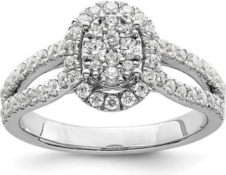 Diamond2Deal 14k White Gold Lab Grown Diamond Wedding Band Ring 3/4Ct Clarity- VS Color- G-H