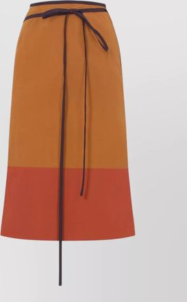 Saint Laurent nylon midi skirt straight hemline pockets