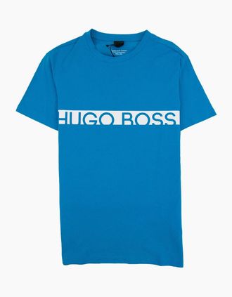 HUGO BOSS Mens Hugo Boss RN Box Logo T-shirt Turquoise - Blue/Green - Size: 36
