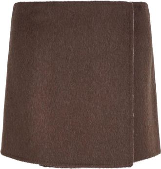 P.A.R.O.S.H. Su&egrave;de Mini Rok - Dames - Korte rokken - Bruin - XS - Su&egrave;de - Rokken
